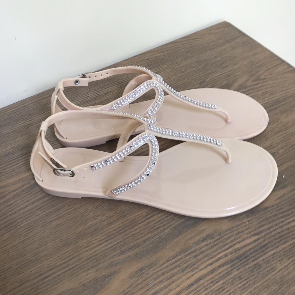 Steve Madden Blush Jeweled Sandals Size 10 - Picture 2 of 8